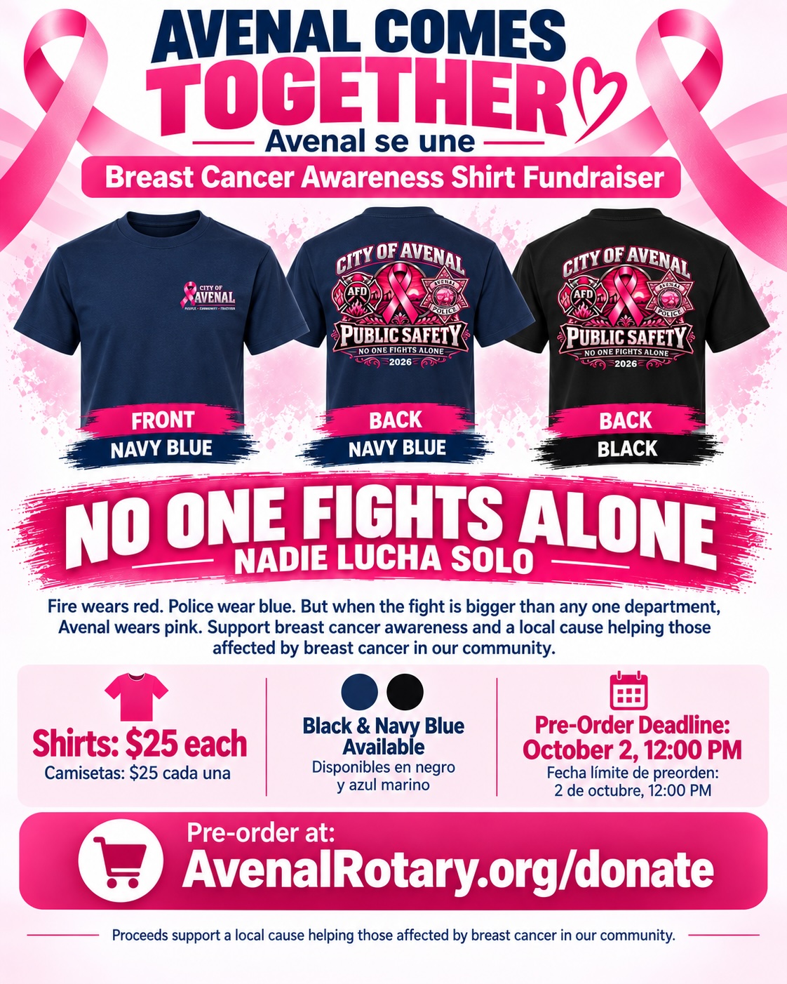 Avenal Comes Together - Breast Cancer Awareness Shirt Fundraiser 2026